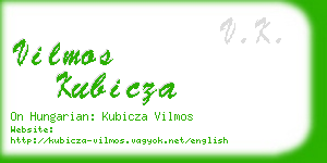 vilmos kubicza business card